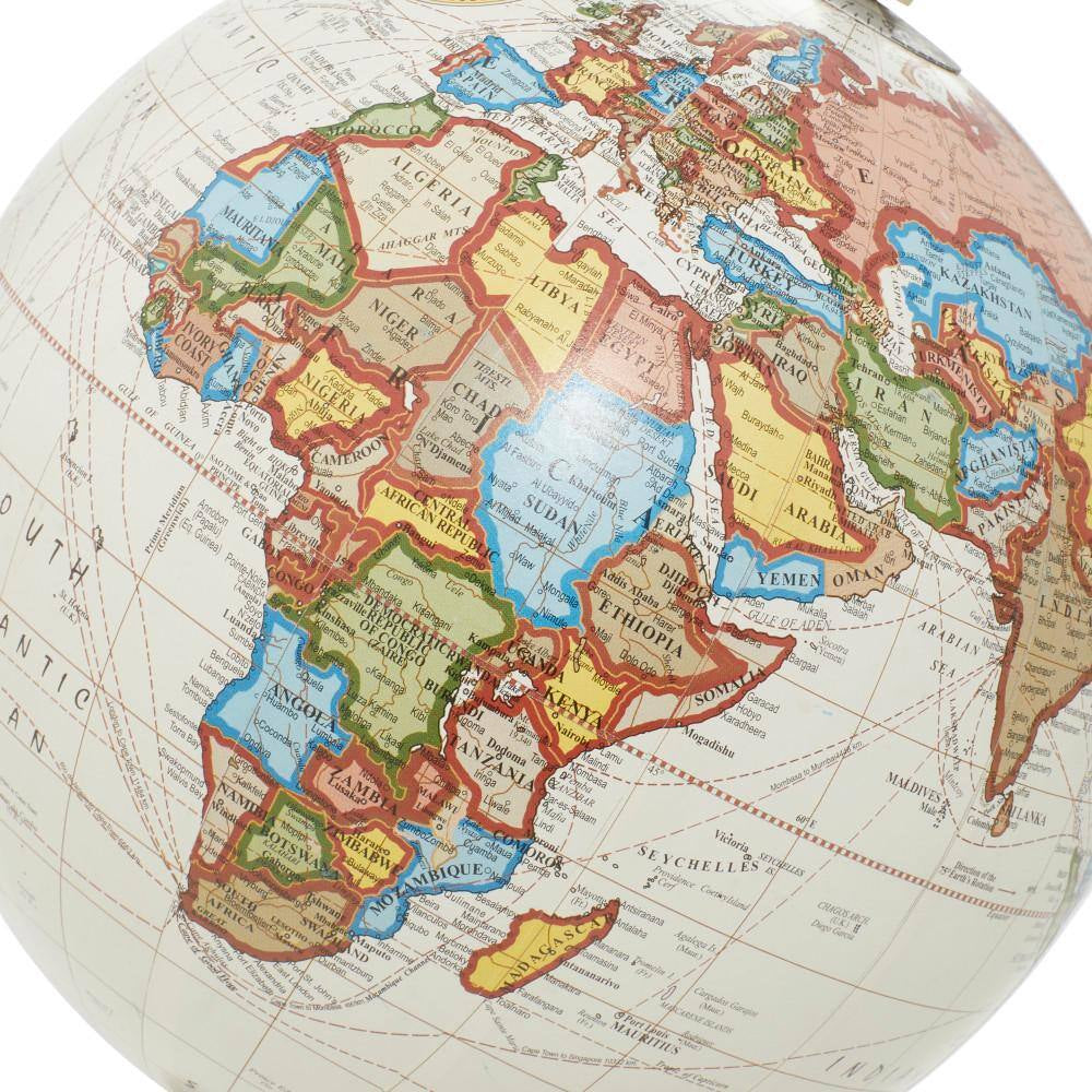 14 In. White Mango Wood Decorative Globe