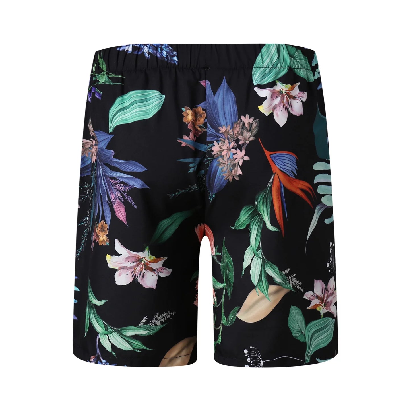 Men'S Casual Sport Sets Regular Fit Tropical Print Button down Short Sleeve Cuban Collar Top Blouse and Shorts Fashion Summer Breathable Two Piece Suits Black XXXL