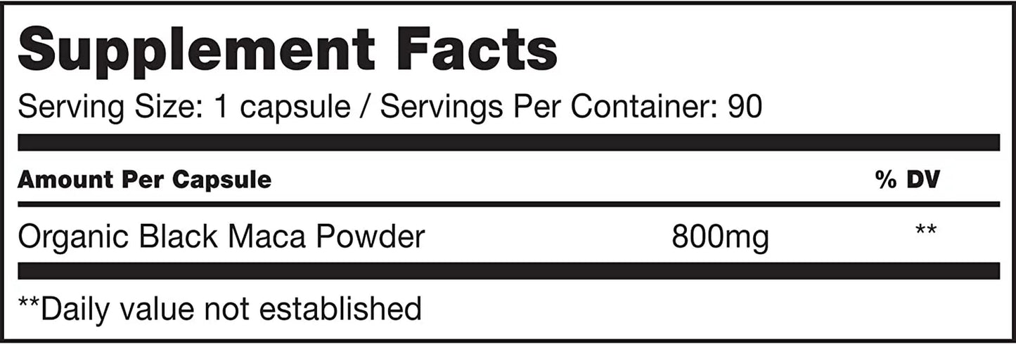 Black Maca Capsules, 90 Ct