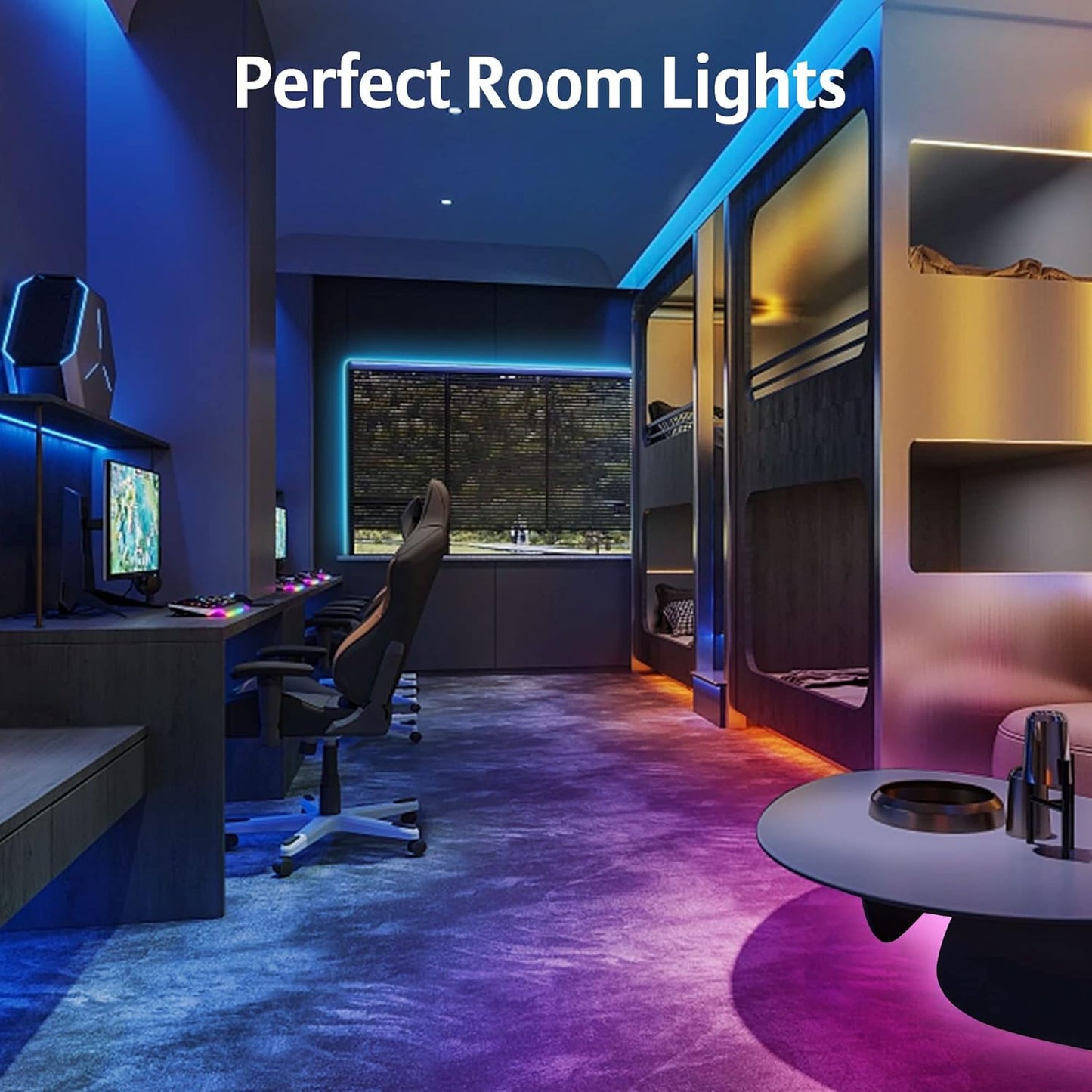 65.6Ft LED Lights for Bedroom, Music Sync RGB LED Strip Lights with APP & Remote Control, Luces LED Para Cuarto, Bluetooth LED Lights for Room, Home Decoration