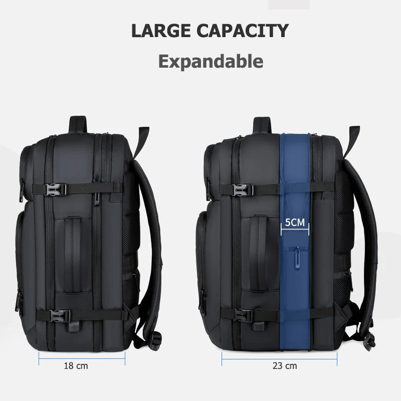40L Expandable Backpacks USB Charging Port 17 Inch Laptop Bag Waterproof Business National Flag Travel Bag