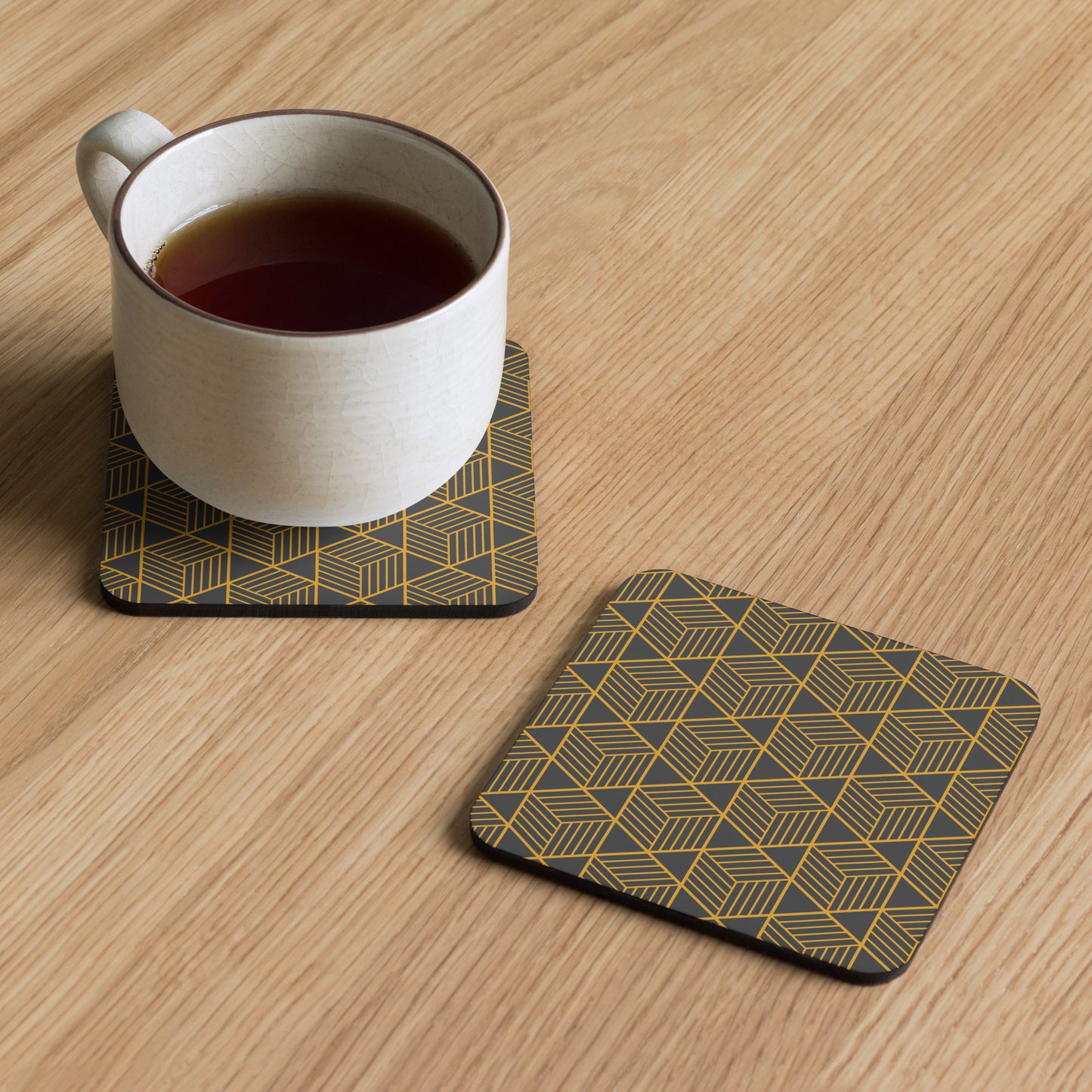Geometric Cork-back coaster