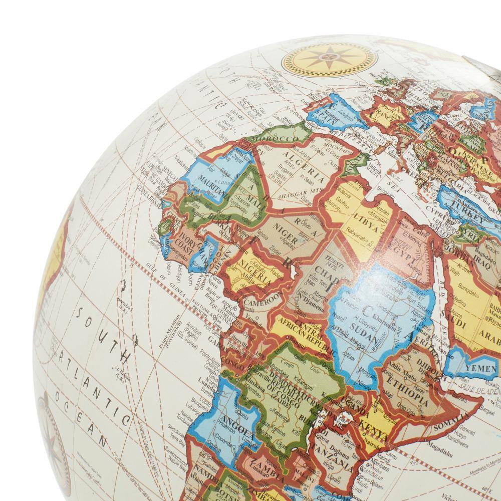 14 In. White Mango Wood Decorative Globe