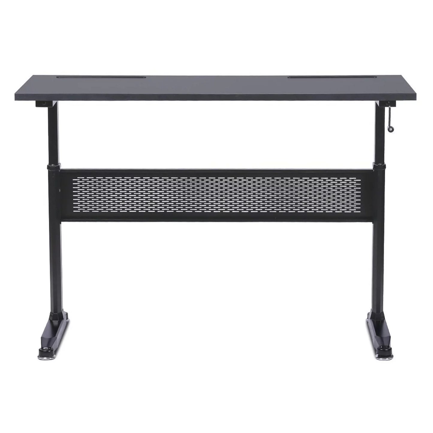 Office ABC102BKTT Height Adjustable Crank Desk with Table Top - Black