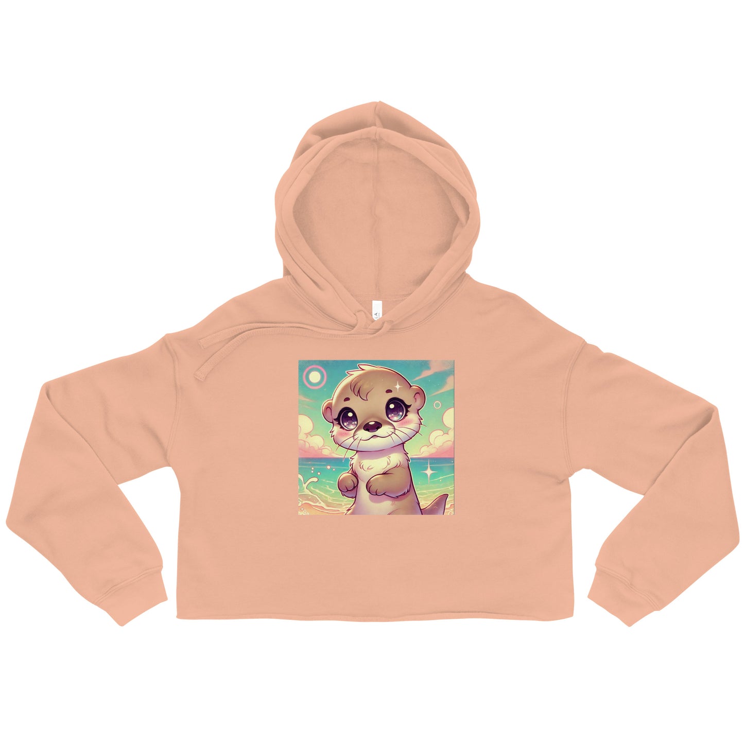 80's Anime Otter Eyes - Crop Hoodie
