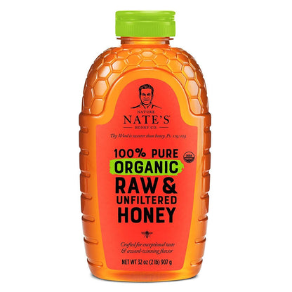 Nature Nate'S 100% Pure Organic, Raw & Unfiltered Squeeze Bottle Honey, 32 Oz