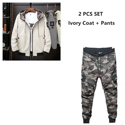 Men Clothes 2020 Tracksuit Harem Cargo Camouflage Jacket Pants 2 Piece Set Mens Hoodies XXXXL Coat Track Suit 6XL 7XL 8XL 9XL