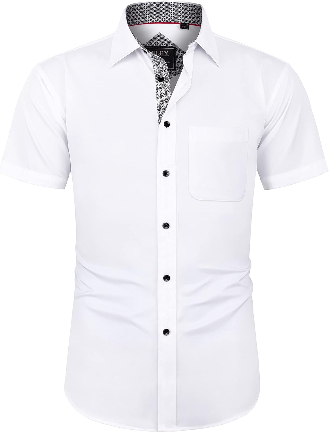 Men'S Short Sleeve Dress Shirts with Pocket Casual Button down Shirt Wrinkle-Free Stretch Business Shirts