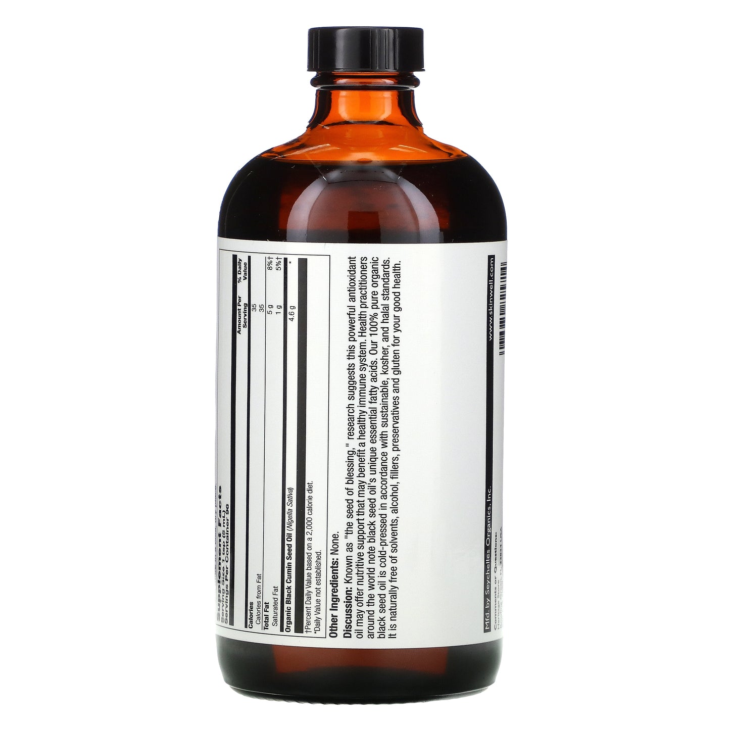Black Seed Oil, 100% Pure Virgin, Organic, Cold Pressed 8 Fl Oz (16 Fl Oz)