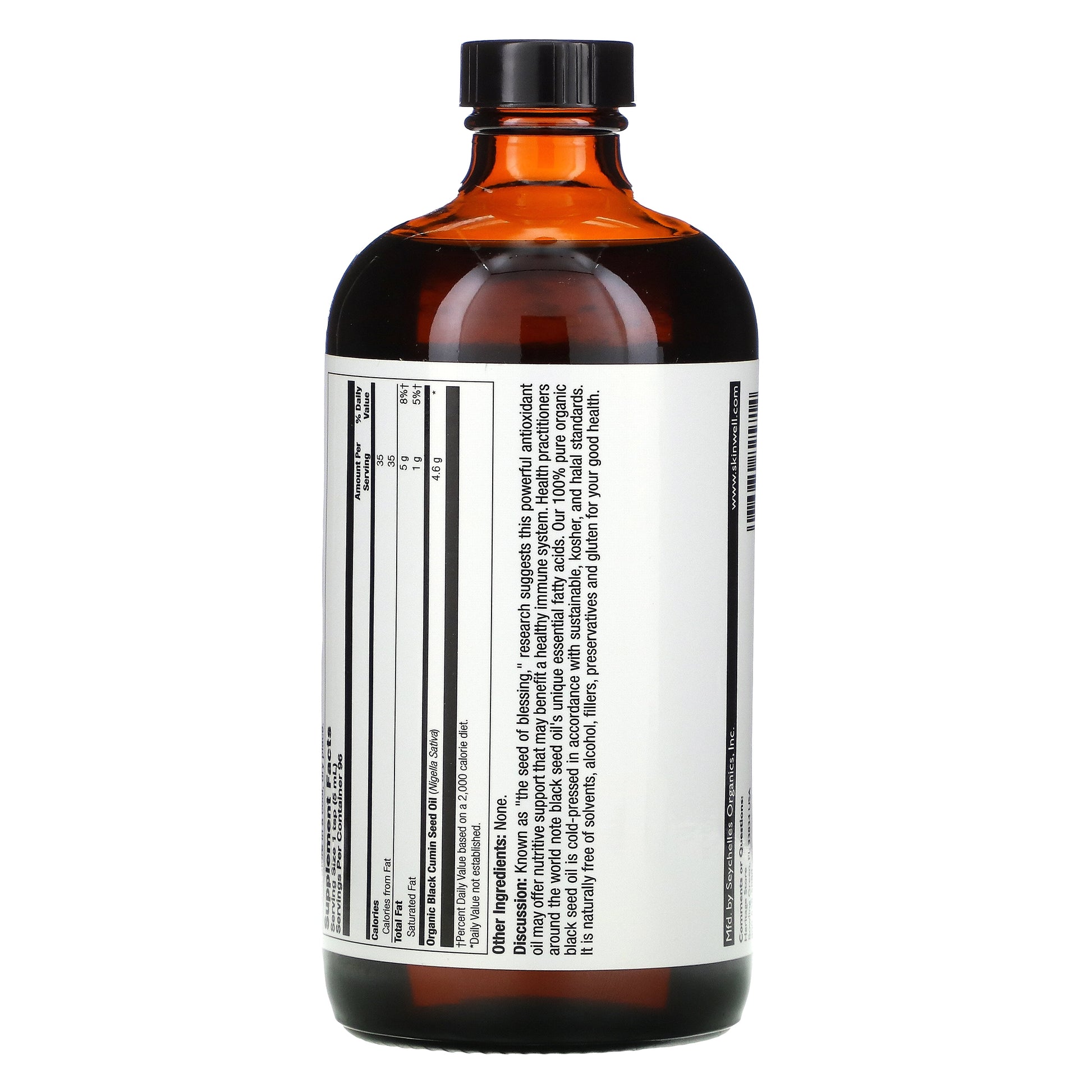 Black Seed Oil, 100% Pure Virgin, Organic, Cold Pressed 8 Fl Oz (16 Fl Oz)