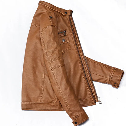 Men'S Winter Leather Jackets Autumn Business Casual Thicken Fleece Coats Male Fashion Motorcycle Outwear Leather Jacket