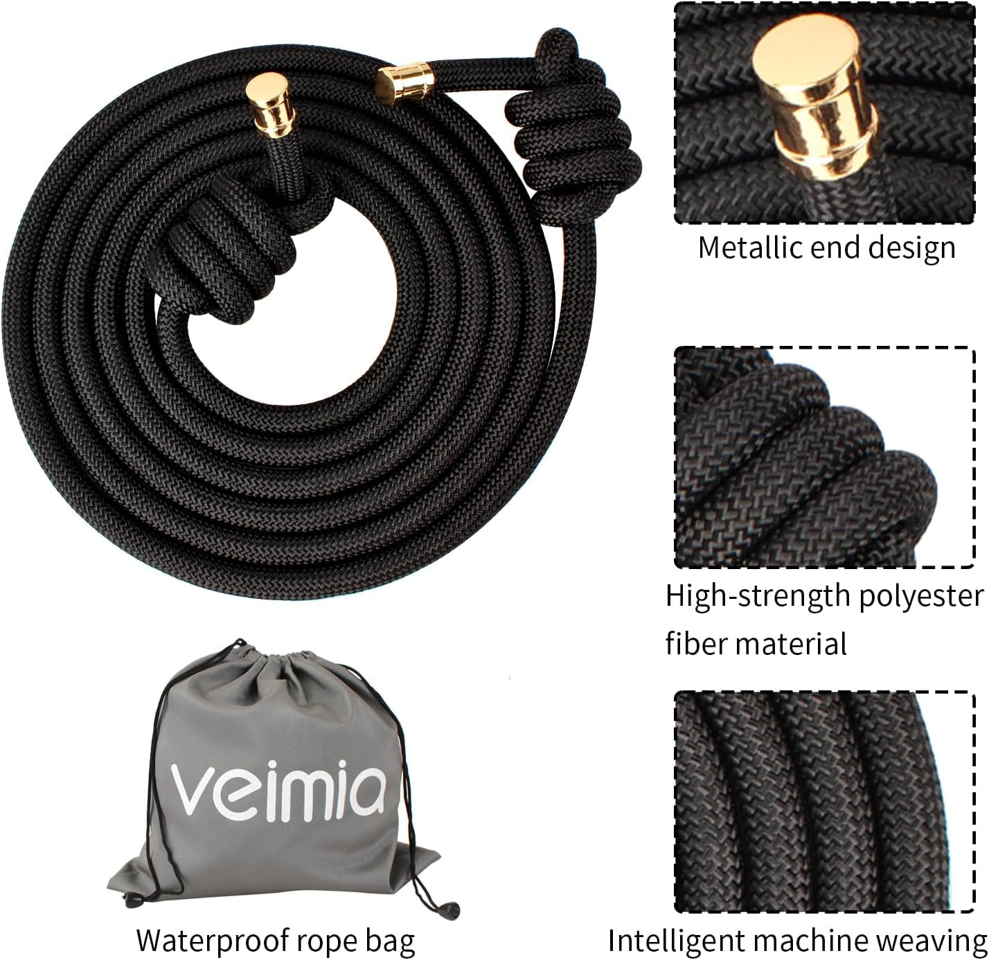 Flow Rope for Fitness High Performance Double Woven Workout Rope Adjustable Flow Jump Rope for Men Women Training Indoor Outdoor Cardio Exercise Rope for Beginner