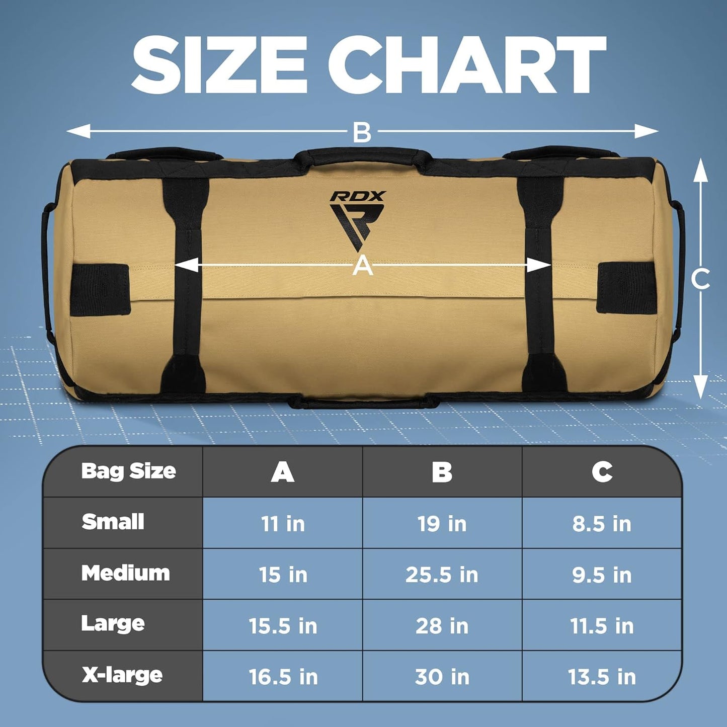 Sandbag for Fitness Weights Training, Unfilled Power Bags with Handles, 5-200 Lbs Adjustable Weighted Slam Bag for Strength Powerlifting Running Heavy Workout Home Gym Exercise, Sold as UNFILLED