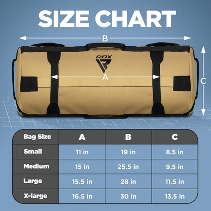 Sandbag for Fitness Weights Training, Unfilled Power Bags with Handles, 5-200 Lbs Adjustable Weighted Slam Bag for Strength Powerlifting Running Heavy Workout Home Gym Exercise, Sold as UNFILLED