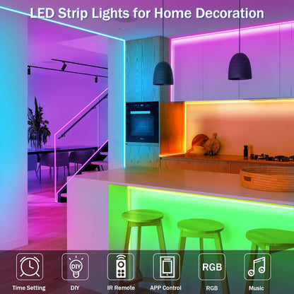 65.6Ft LED Lights for Bedroom, Music Sync RGB LED Strip Lights with APP & Remote Control, Luces LED Para Cuarto, Bluetooth LED Lights for Room, Home Decoration