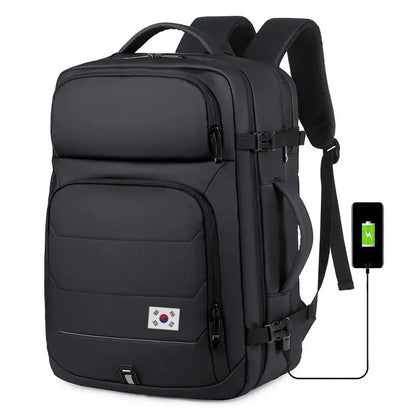 40L Expandable Backpacks USB Charging Port 17 Inch Laptop Bag Waterproof Business National Flag Travel Bag