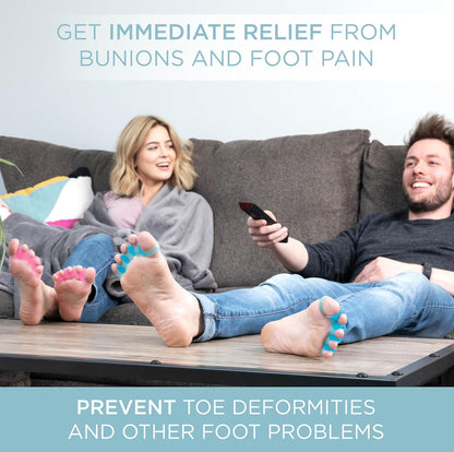 Mind Bodhi Toe Separators for Bunion Correction and Toe Restoration - Unisex Toe Spacers in Blue