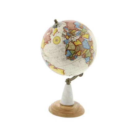 14 In. White Mango Wood Decorative Globe