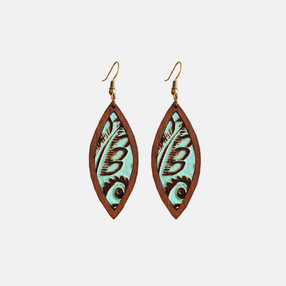 Geometrical Wooden Dangle Earrings