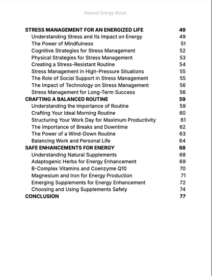 "Natural Energy Boost" Ebook