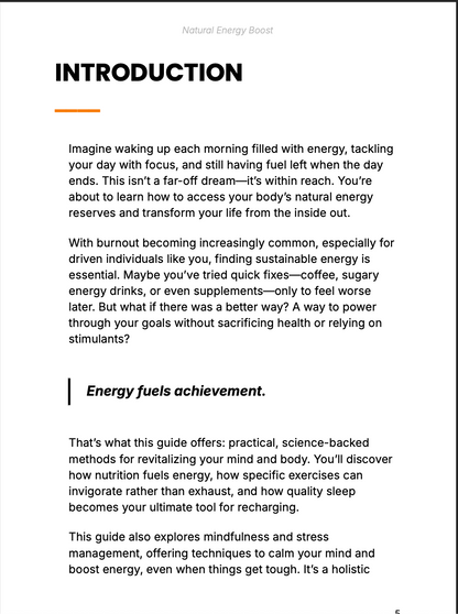 "Natural Energy Boost" Ebook