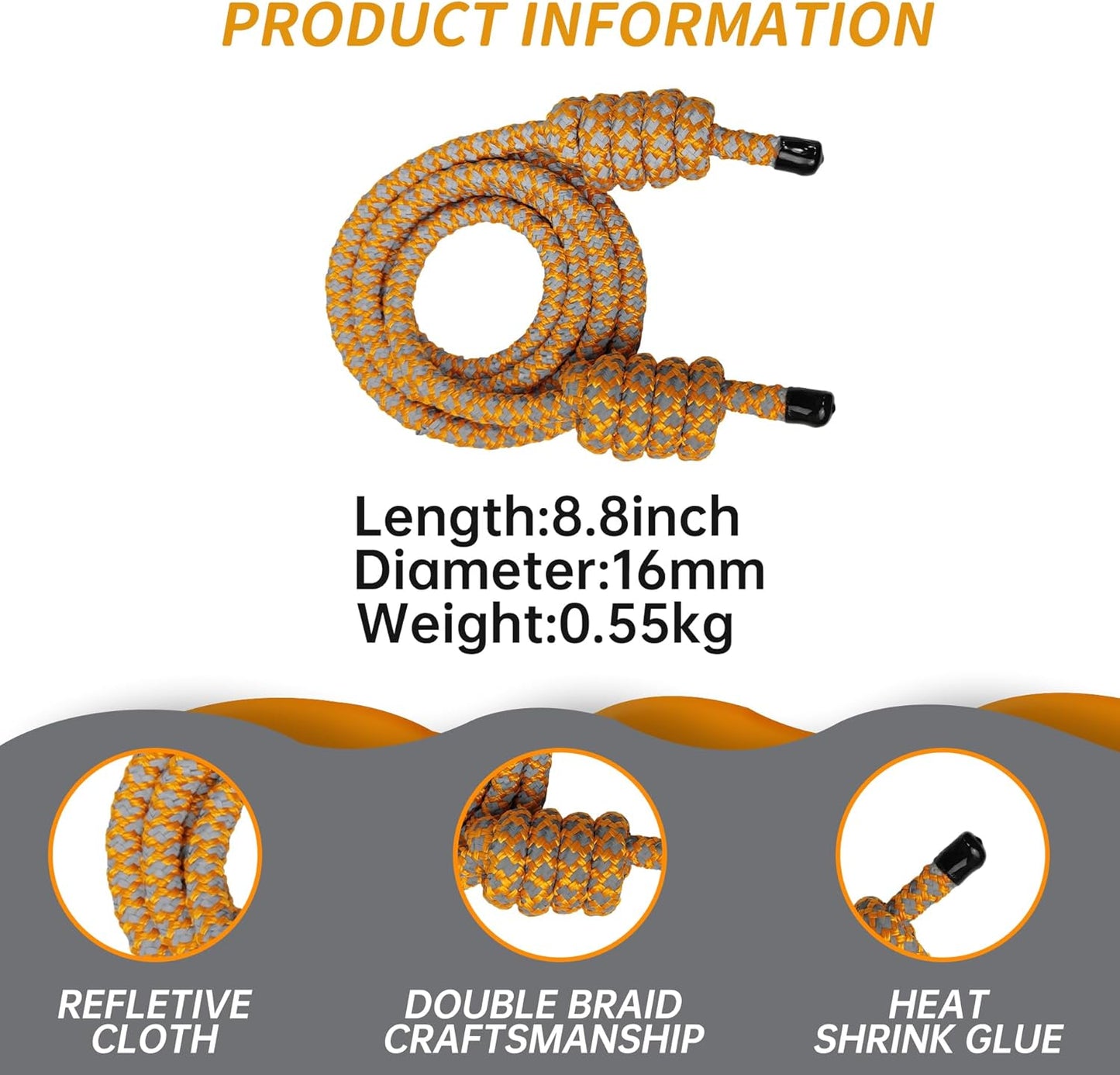 Heavy Weighted Jump Rope for Men and Women, Professional Flow Rope for Fitness, Crossfit, HIIT, Boxing, Night Glow Workout Rope, Adjustable Gym and Indoor Outdoor Exercise