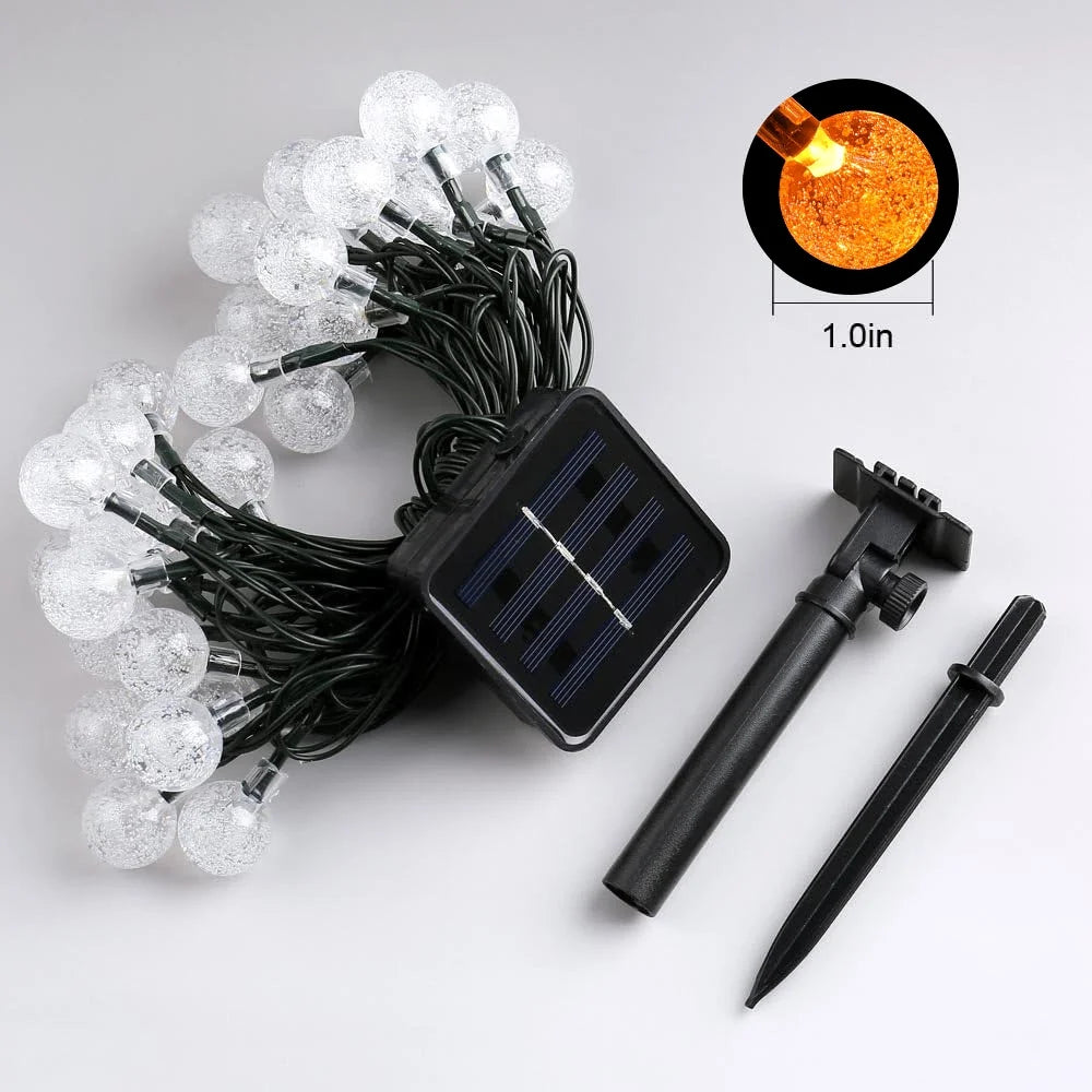 Solar Halloween Lights Outdoor 35.6Ft 60 LED Globe Orange & Purple String Lights with 8 Modes, Waterproof Halloween String Lights for Patio Garden Lawn Gazebo Yard Porch Halloween Decorations