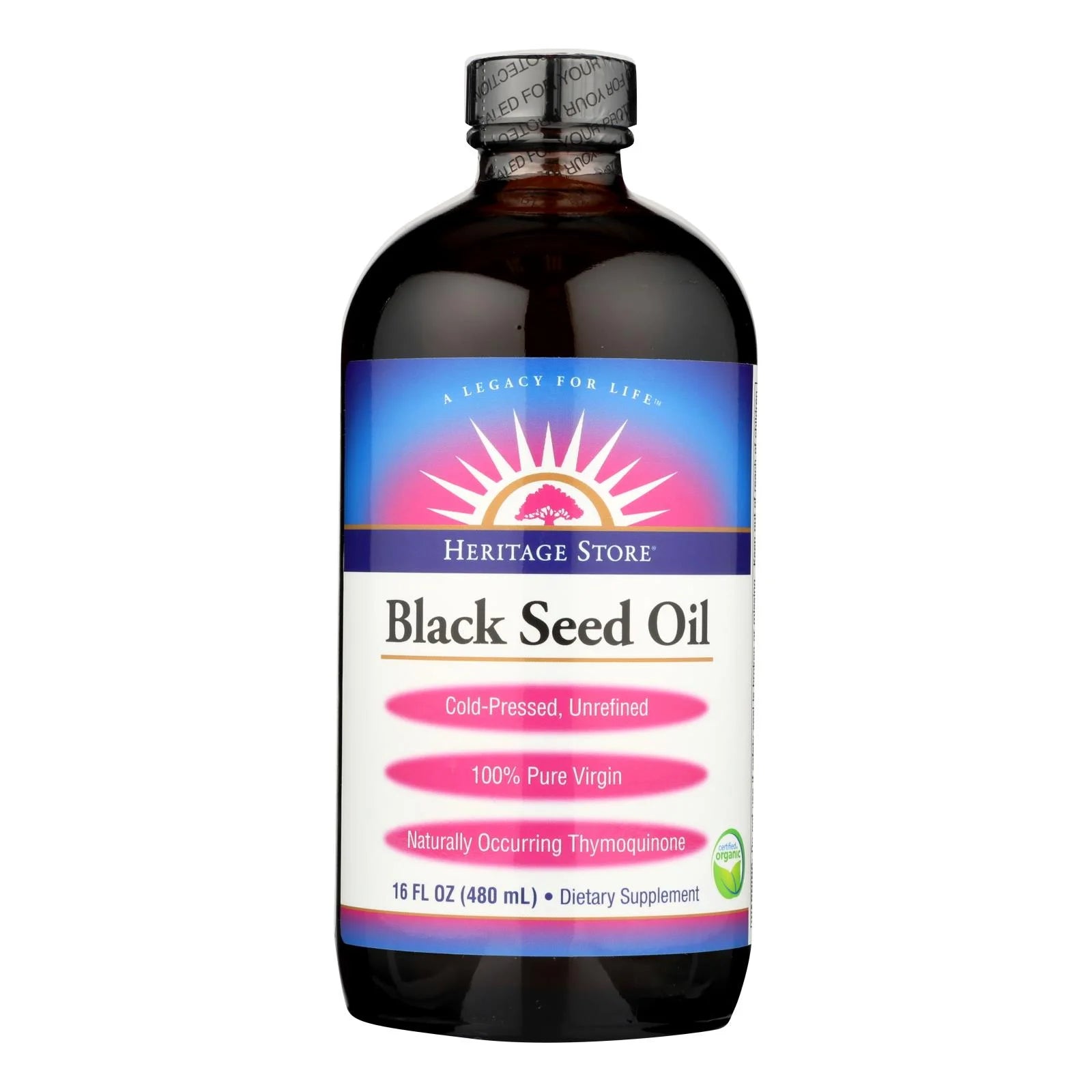 Black Seed Oil, 100% Pure Virgin, Organic, Cold Pressed 8 Fl Oz (16 Fl Oz)