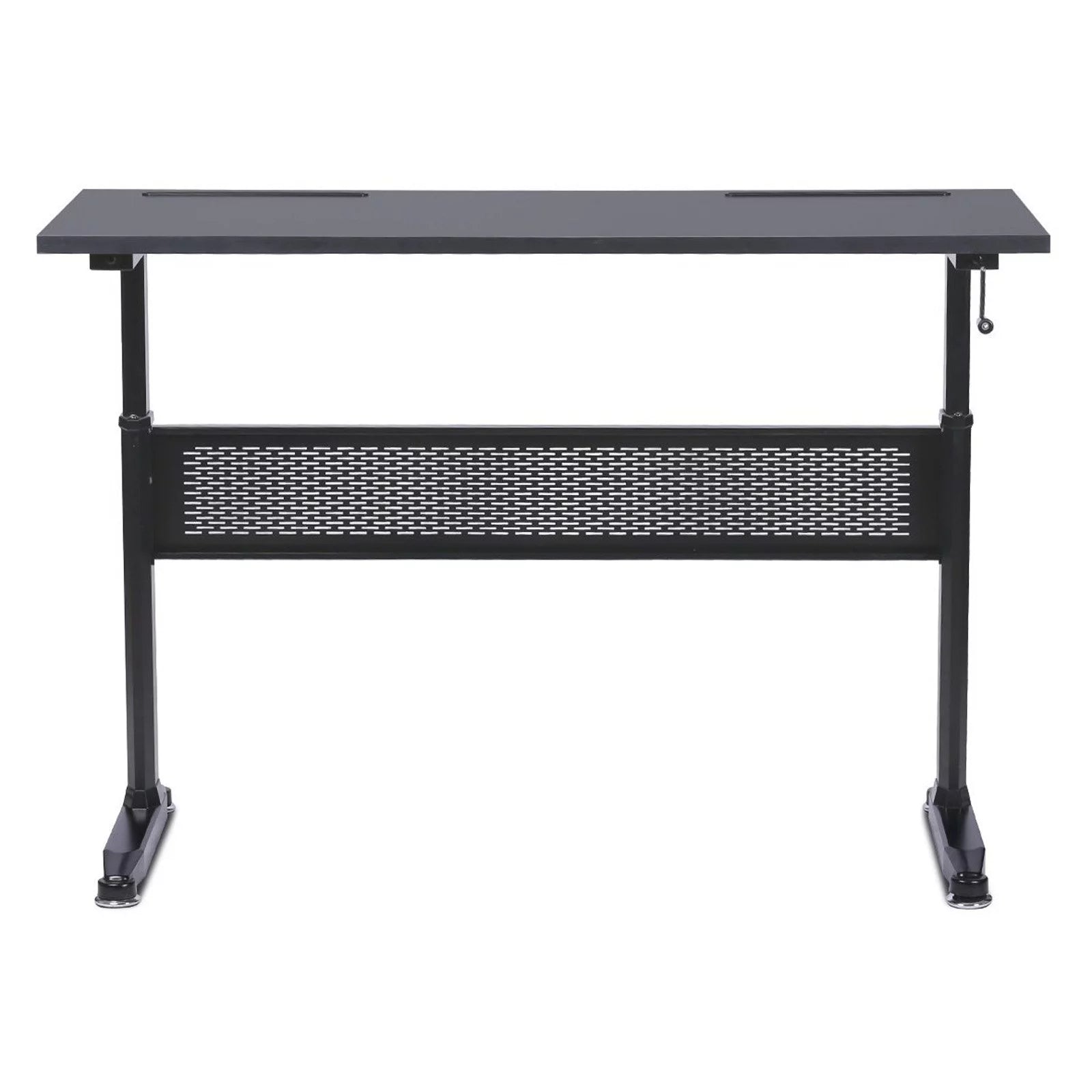 Office ABC102BKTT Height Adjustable Crank Desk with Table Top - Black