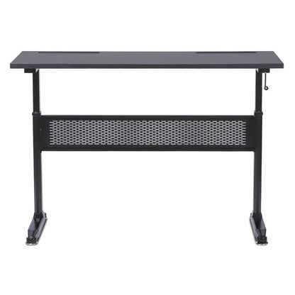 Office ABC102BKTT Height Adjustable Crank Desk with Table Top - Black