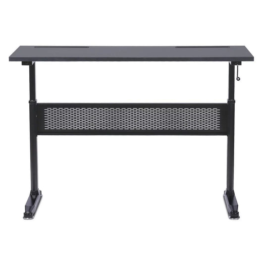 Office ABC102BKTT Height Adjustable Crank Desk with Table Top - Black