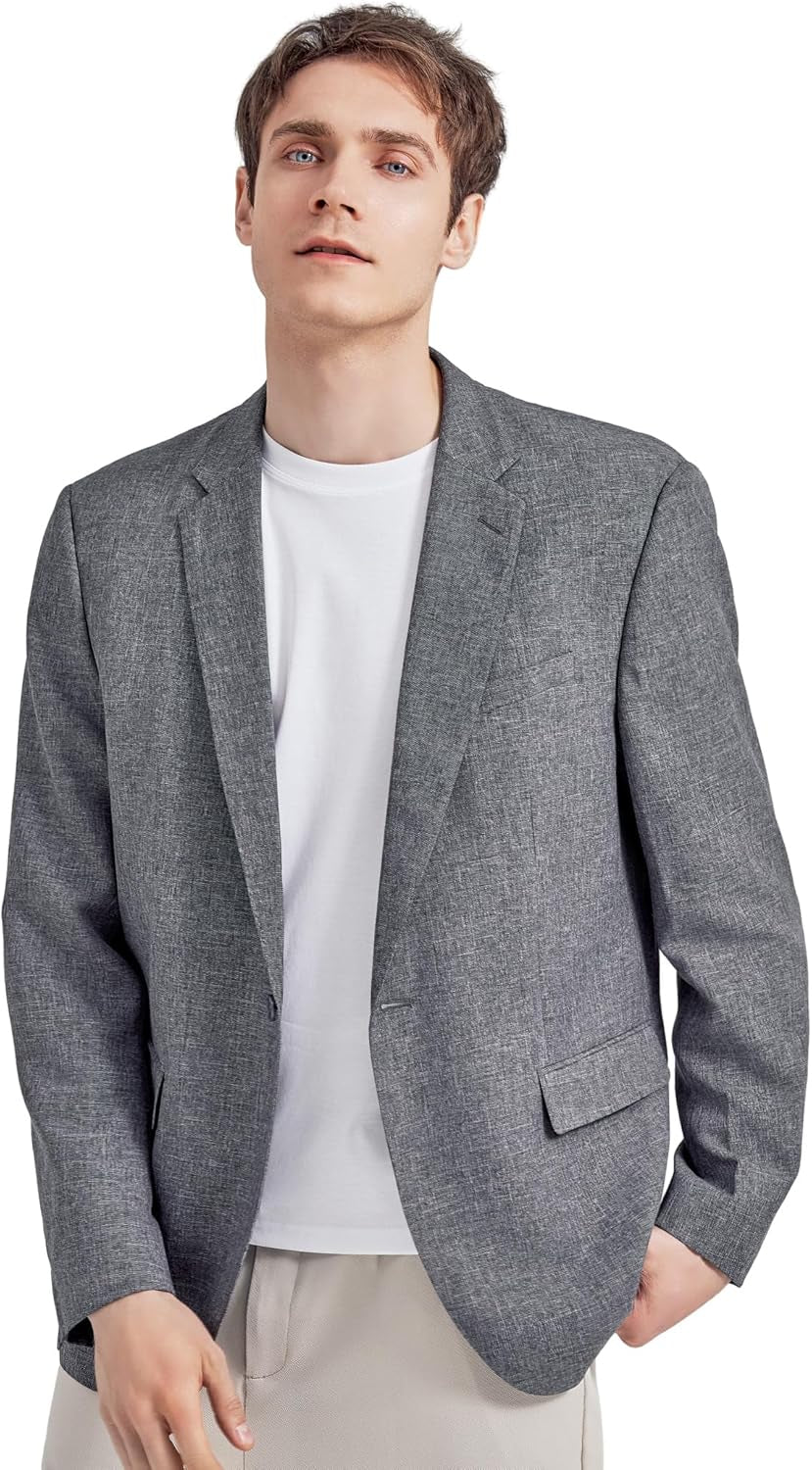 Men'S Casual Suit Jacket Sports Coat Business Suit One Button