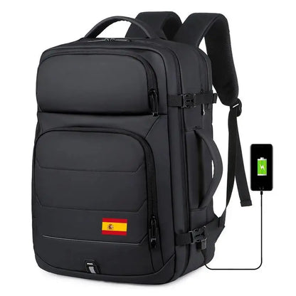 40L Expandable Backpacks USB Charging Port 17 Inch Laptop Bag Waterproof Business National Flag Travel Bag