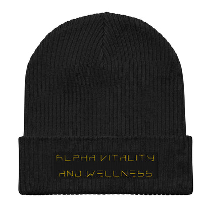 Alpha Vitality and Wellness Organic ribbed beanie