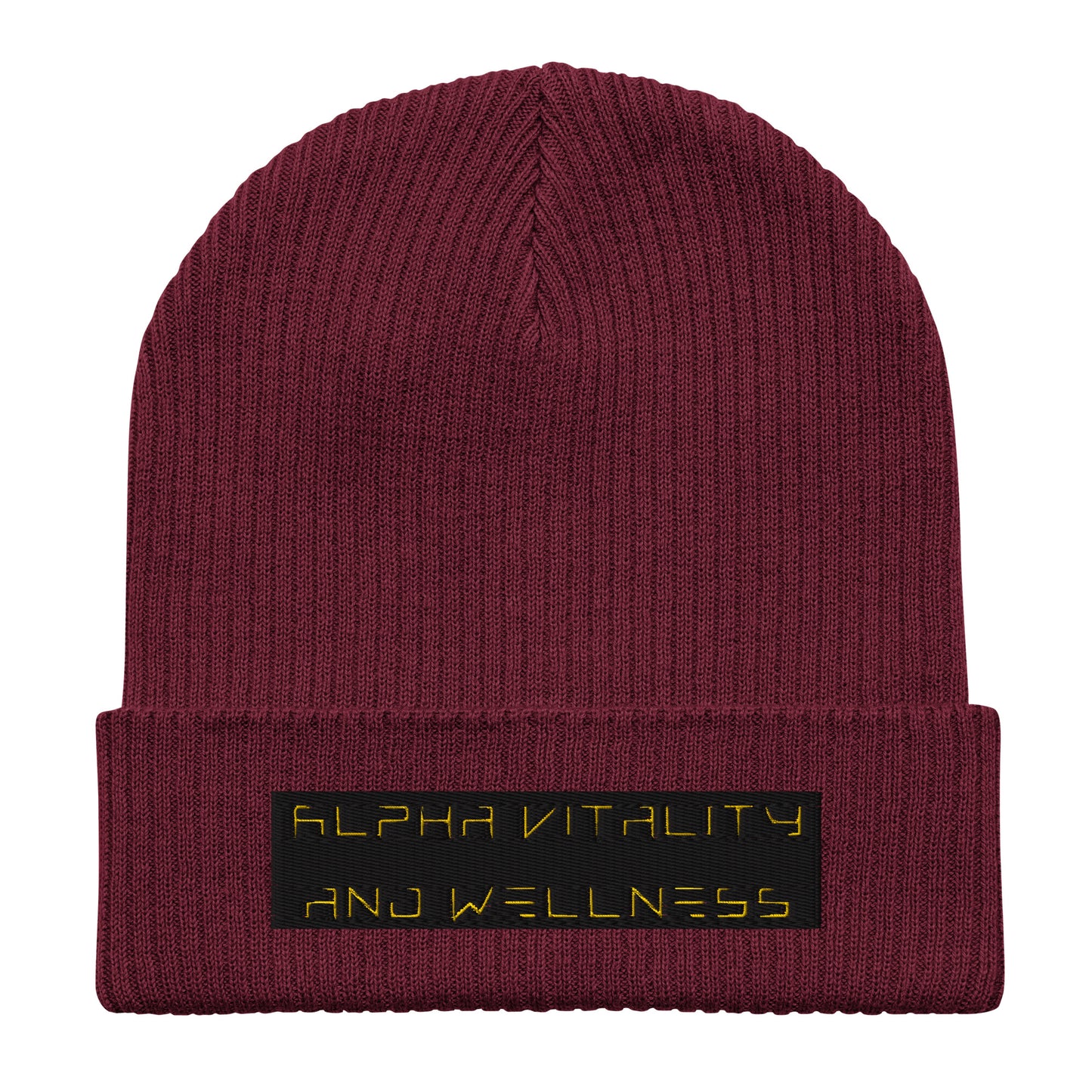 Alpha Vitality and Wellness Organic ribbed beanie
