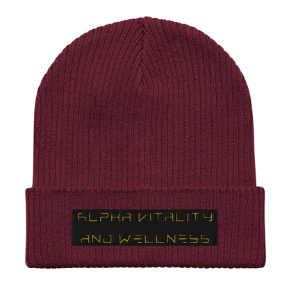 Alpha Vitality and Wellness Organic ribbed beanie
