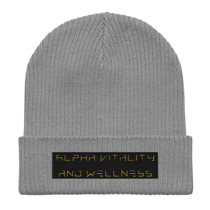 Alpha Vitality and Wellness Organic ribbed beanie