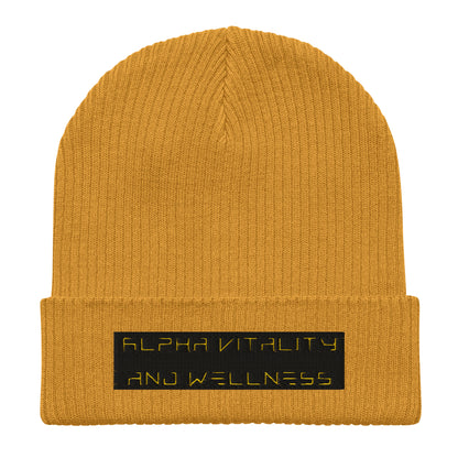 Alpha Vitality and Wellness Organic ribbed beanie