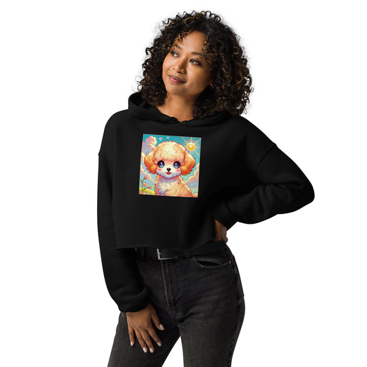 80's Anime Puppy Eyes - Crop Hoodie