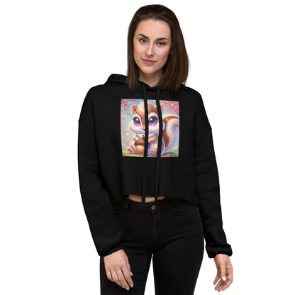 80's Anime Chipmunk Eyes - Crop Hoodie