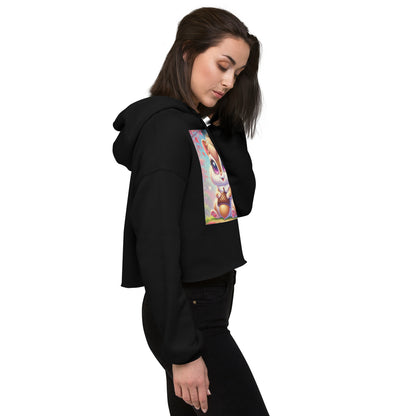 80's Anime Chipmunk Eyes - Crop Hoodie