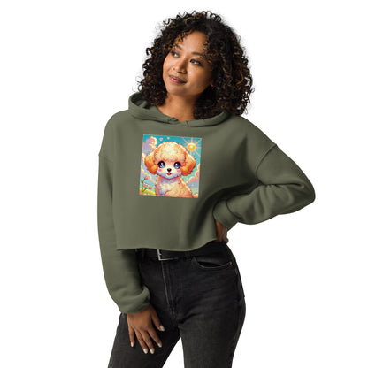 80's Anime Puppy Eyes - Crop Hoodie