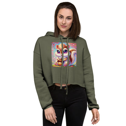 80's Anime Chipmunk Eyes - Crop Hoodie