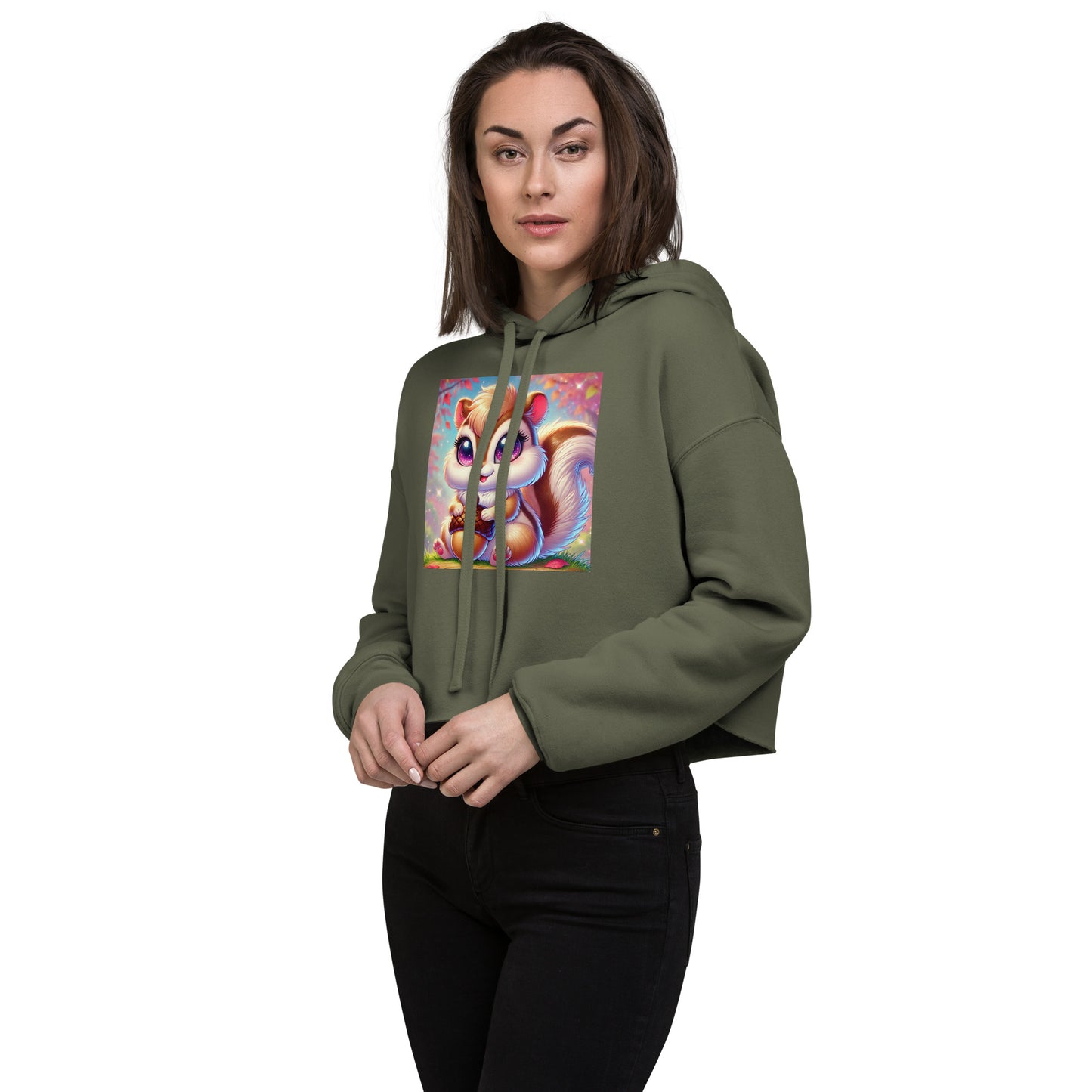 80's Anime Chipmunk Eyes - Crop Hoodie