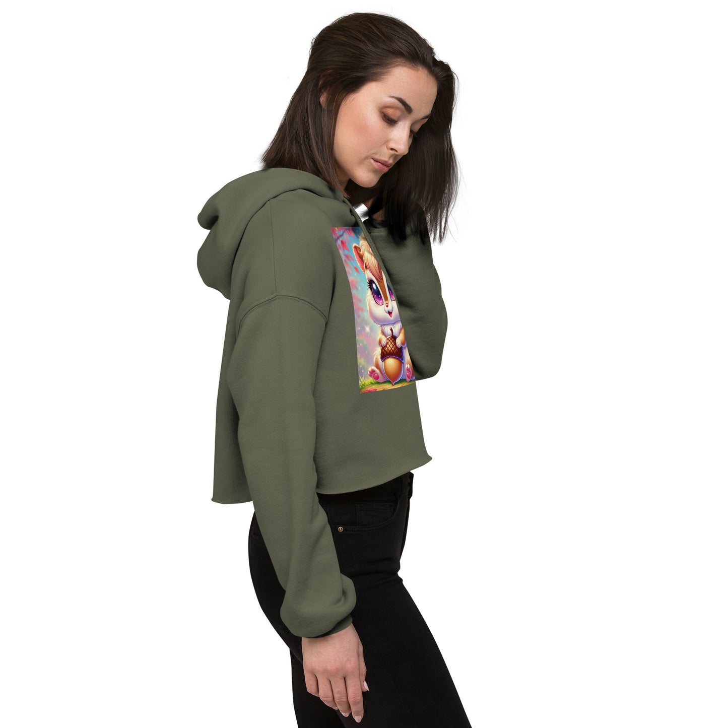 80's Anime Chipmunk Eyes - Crop Hoodie