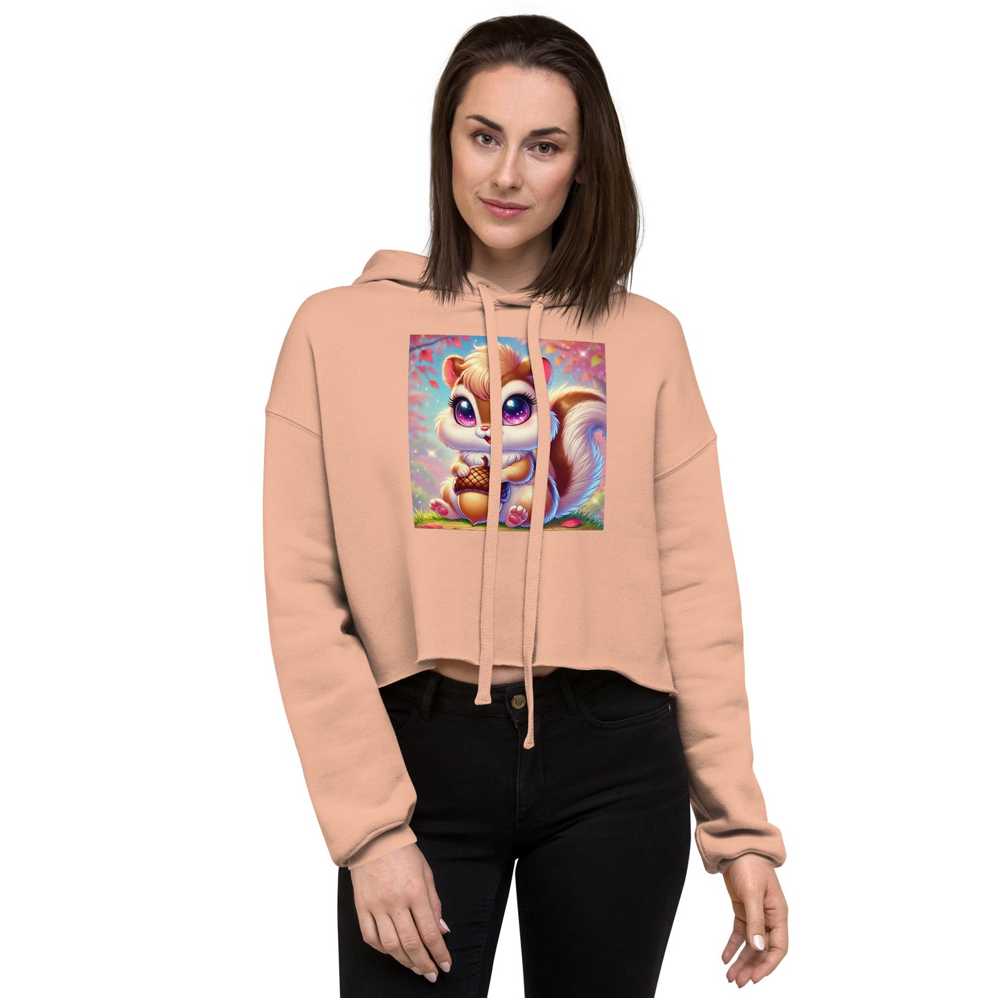 80's Anime Chipmunk Eyes - Crop Hoodie