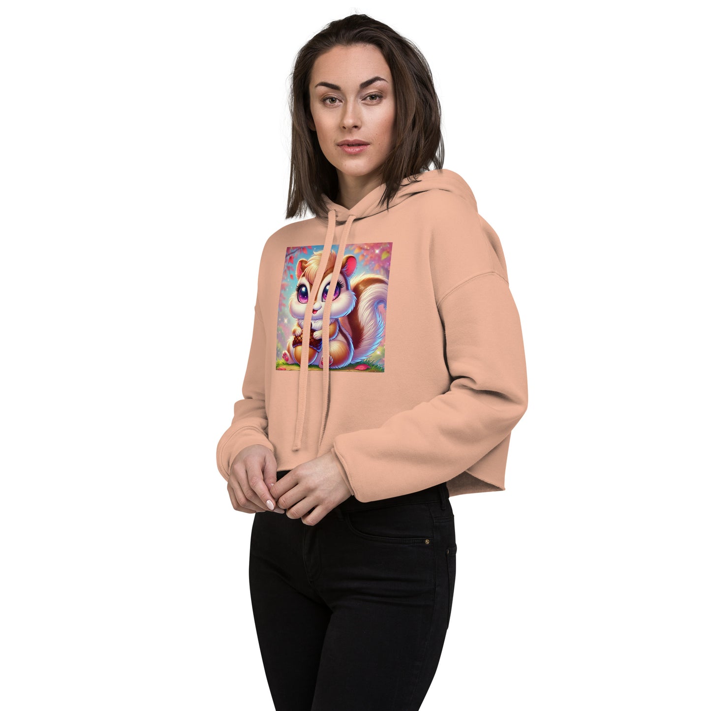 80's Anime Chipmunk Eyes - Crop Hoodie