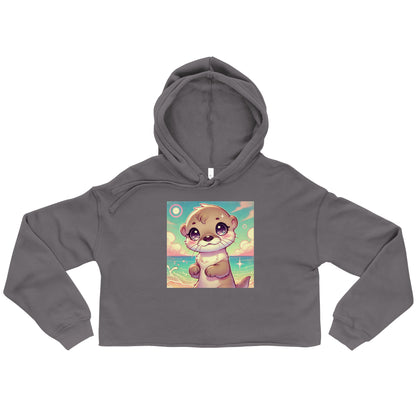 80's Anime Otter Eyes - Crop Hoodie