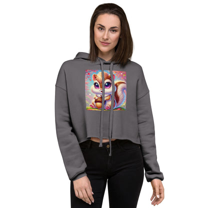 80's Anime Chipmunk Eyes - Crop Hoodie