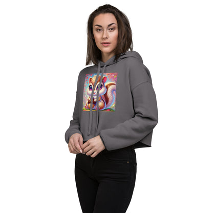 80's Anime Chipmunk Eyes - Crop Hoodie